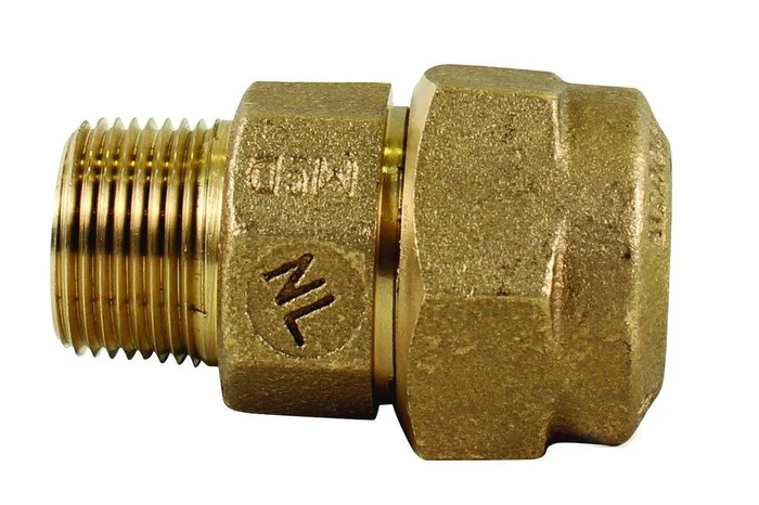1-1/2 in. Compression x MNPT Brass Coupling