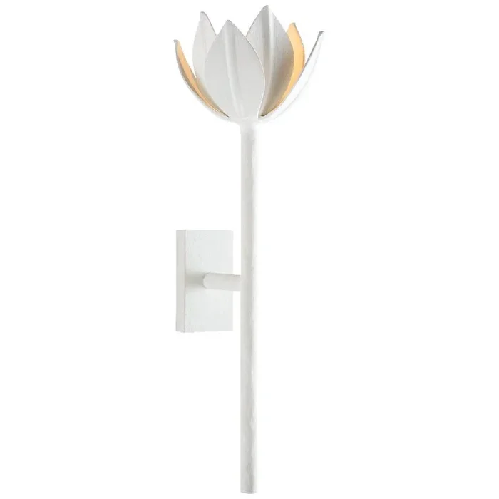 1-Light 60W 20-1/4 in. Wall Sconce in Plaster White