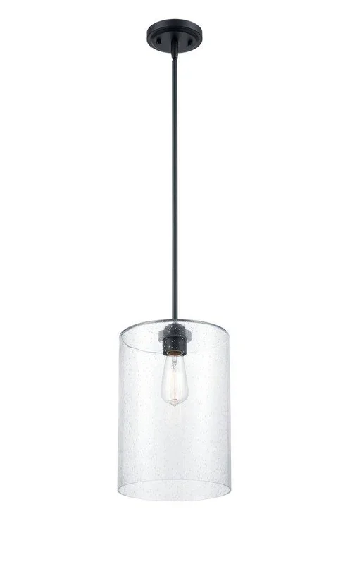 1-Light Mini-Pendant Light in Matte Black