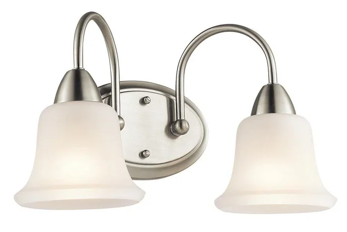 10 in. 100W 2-Light Medium Bracket in Brushed Nickel