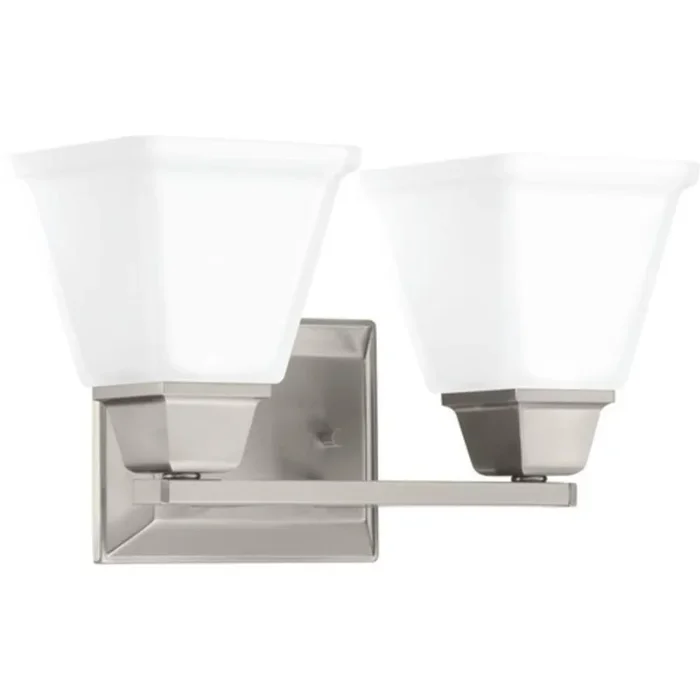 100W 2-Light Medium Bath Bracket in Brushed Nickel