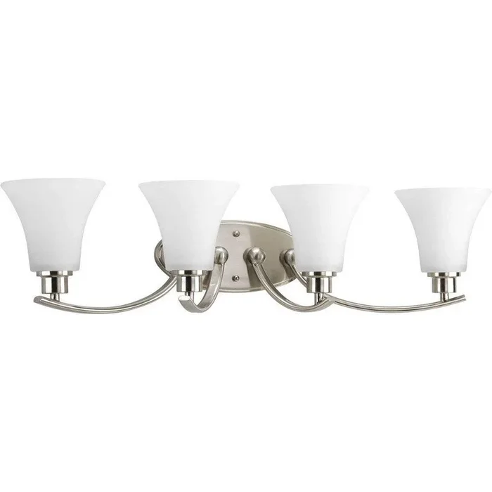 100W 4-Light Vanity Light Fixture in Brushed Nickel