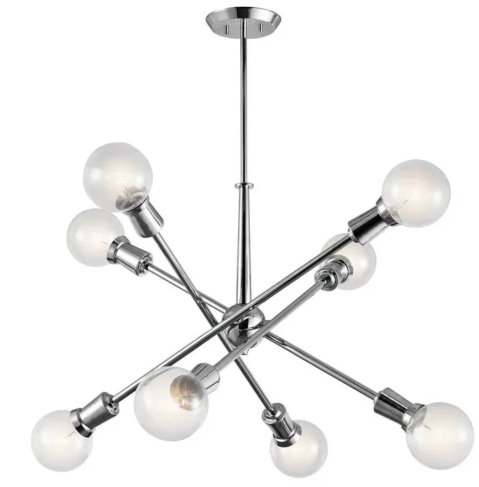 100W 8-Light Medium E-26 Base Chandelier in Chrome