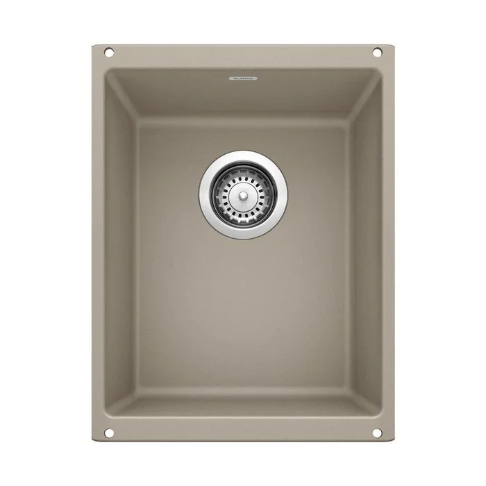 13-3/4 in. Undermount Silgranit Single Bowl Kitchen Sink in Truffle