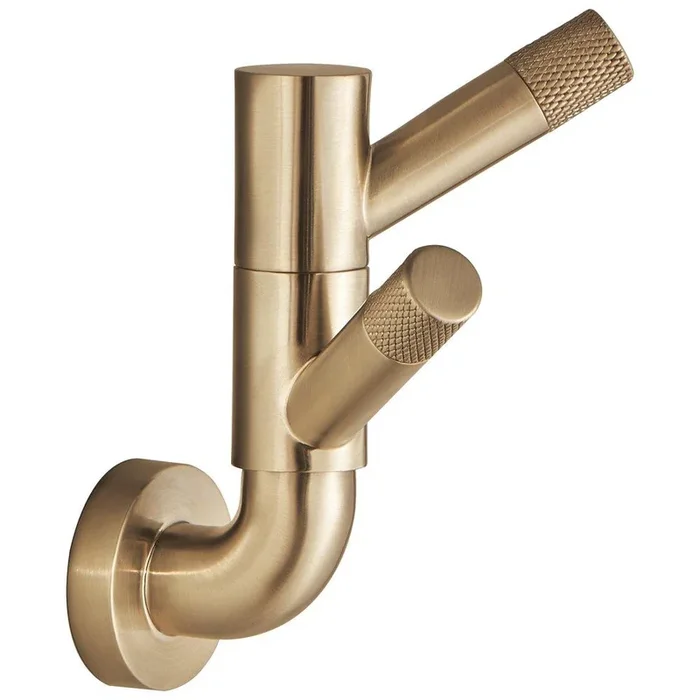 2-Hook Robe Hook in Luxe Gold