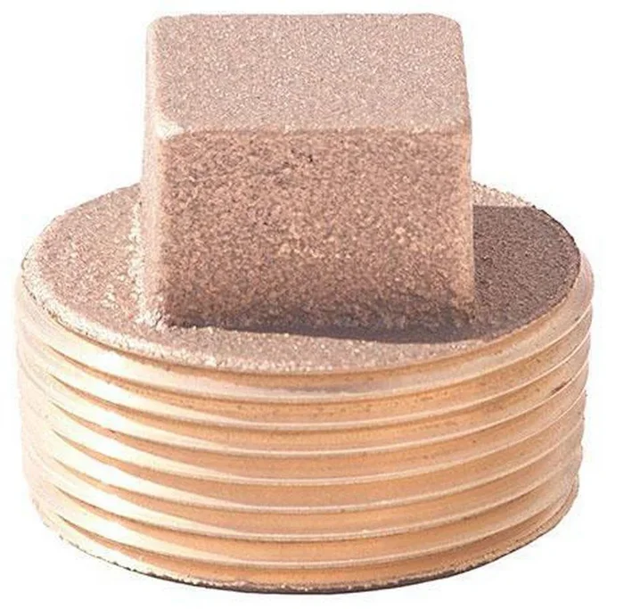 2 in. MNPT Brass Square Head Solid Plug
