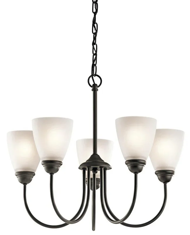 22 in. 100W 5-Light Medium Incandescent Ceiling Light in Olde Bronze