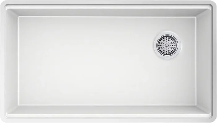 33 in. Undermount Composite Single Bowl Kitchen Sink in Matte White