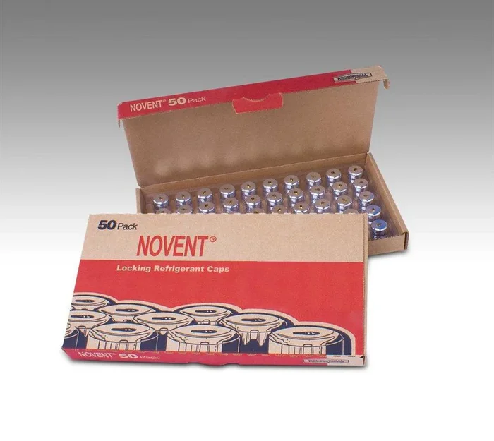 50-Pack Thread Novent Refrigerant Cap in Silver