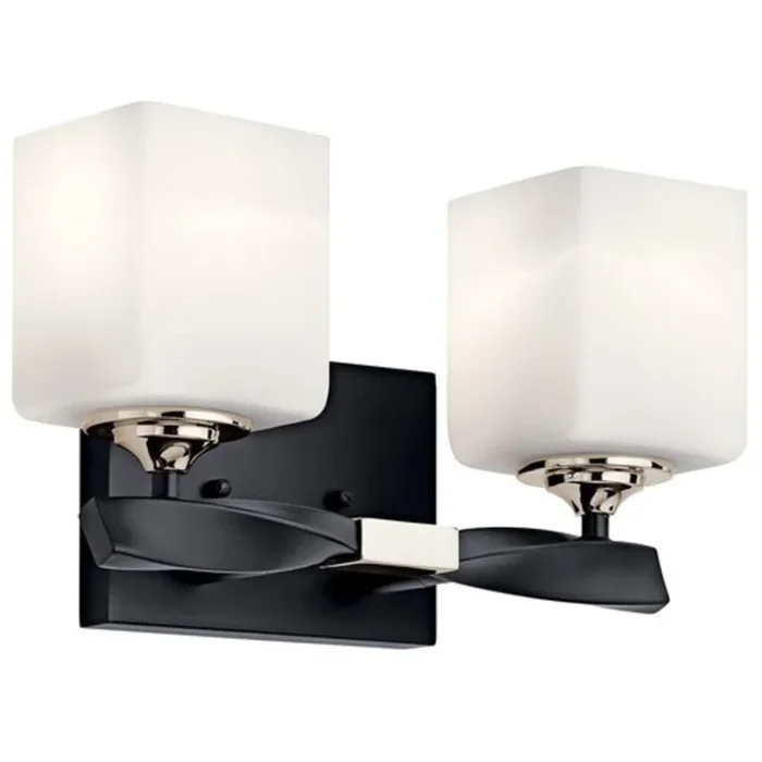 75W 2-Light Medium E-26 Vanity Fixture in Black