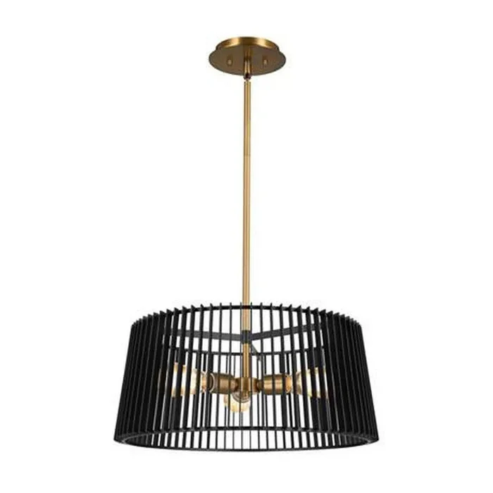 75W 3-Light Medium E-26 Incandescent Pendant Light in Black