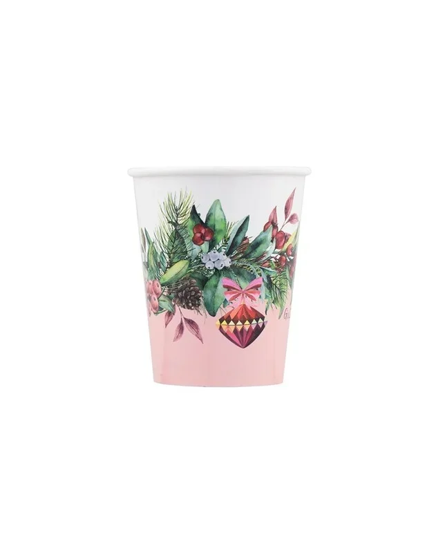 8 bicchieri 250 cc e 8 cover Cherry Christmas