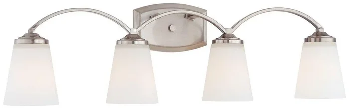 9 in. 100W 4-Light Bath Light in Brushed Nickel