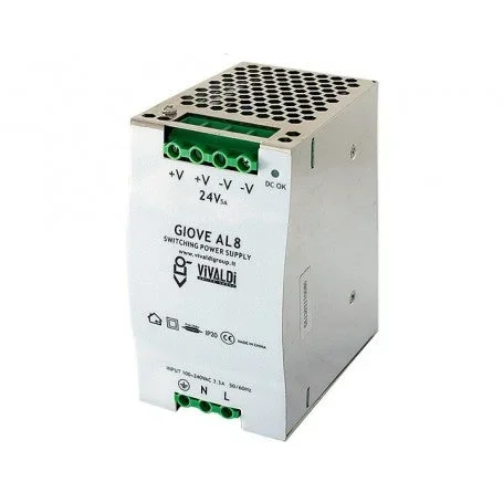 AL8 ALIMENTATORE BARRA DIN OUTPUT 24 VDC 5A
