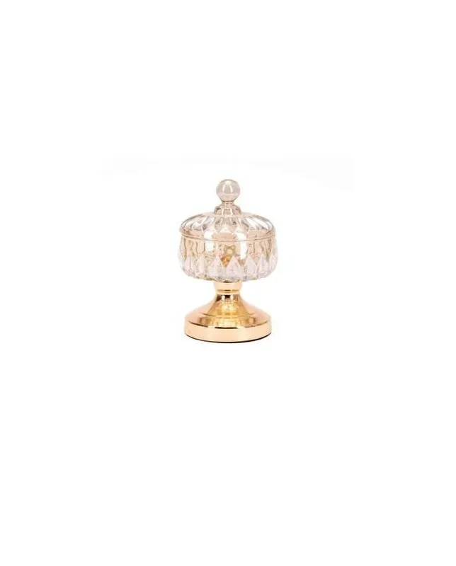 Ampolla portaconfetti vetro decorato con base oro