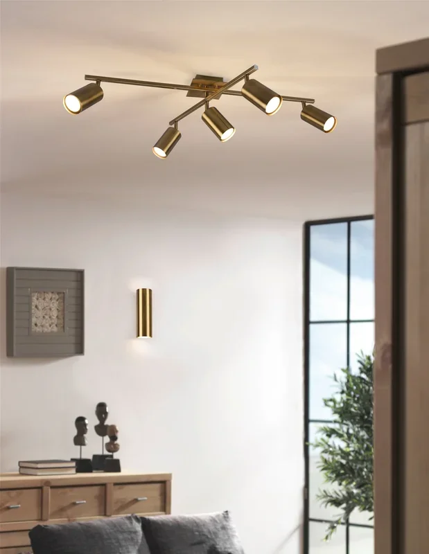 Applique da Interno a Led in Metallo Ottone Antico