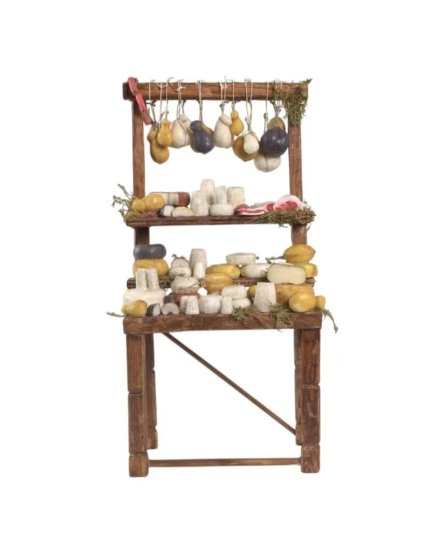 Banco dei formaggi per presepe per statue da 30/35 cm