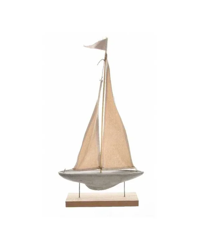 Barca cement su base di legno 25x46cm
