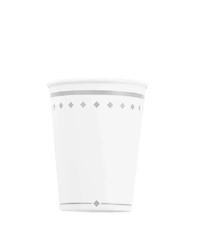 Bicchieri di carta 250cc Silver Grace Argento 8pz