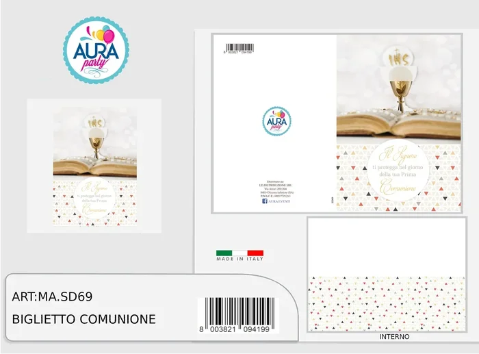 Biglietto Prima Comunione con calice