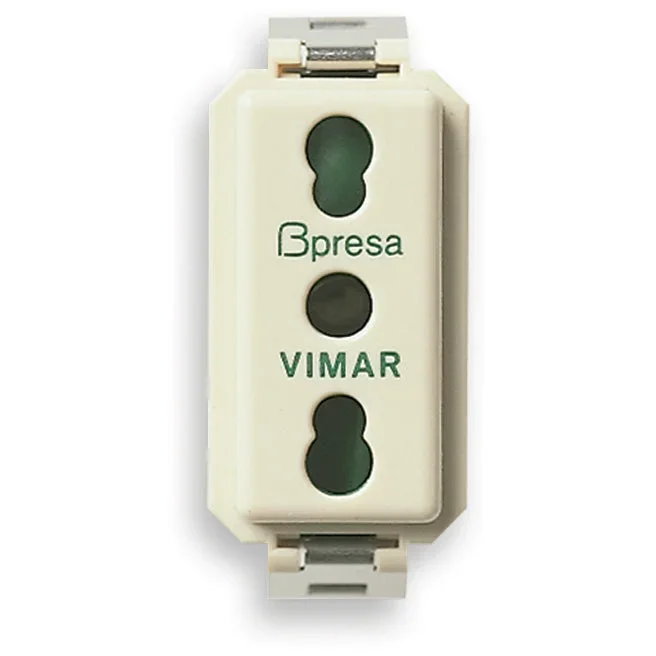 BIPRESA SICURY 2P+T 16A 250V ITALIANA SERIE 8000 VIMAR 08145