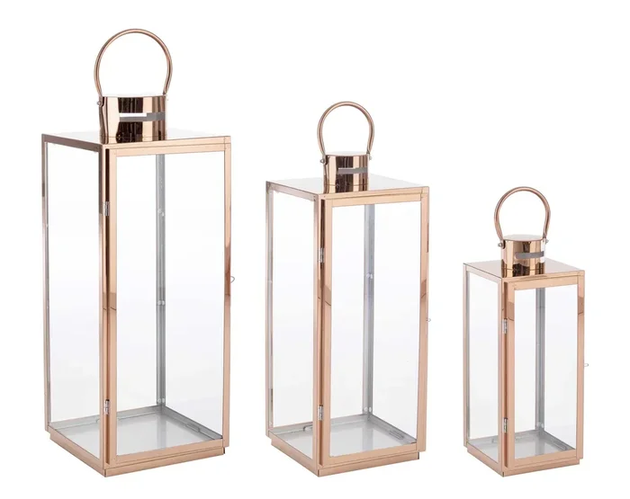 Bizzotto Set 3 Lanterna Alban Rame