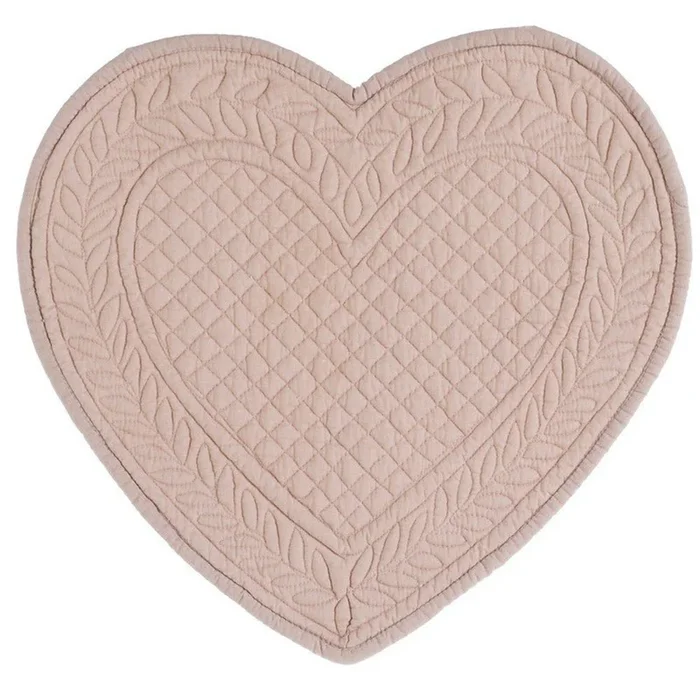 BLANC MARICLO’ Set tovaglietta americana cuore rosa cipria 30×32 cm