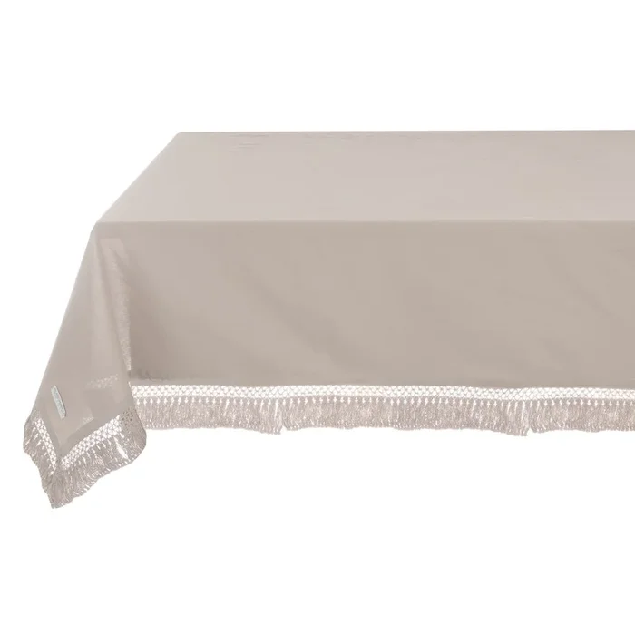 Blanc Mariclò Tovaglia in cotone beige “Infinity” 150×240 cm