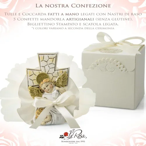 bomboniera croce con angeli