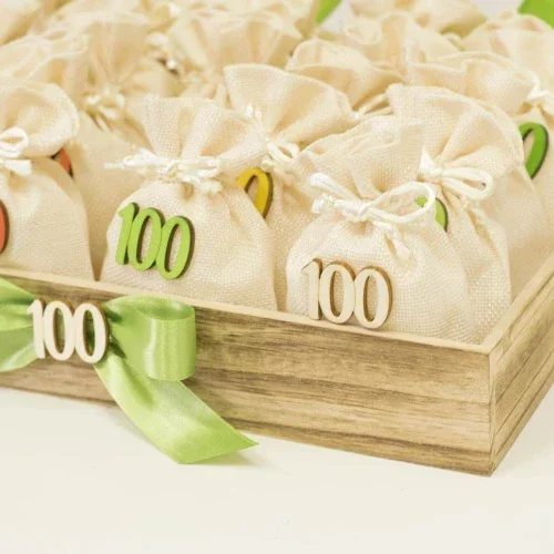 Bomboniere 100 Anni compleanno sacchetti portaconfetti