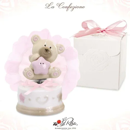 Bomboniere Carillon Orso idea Battesimo Bimba
