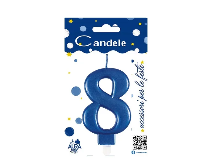 candela blu numero 8