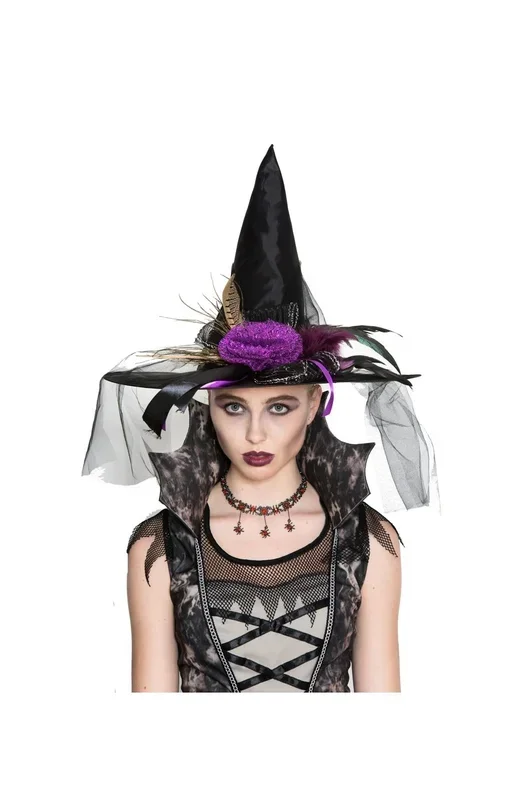 Cappello Da Strega nero e viola