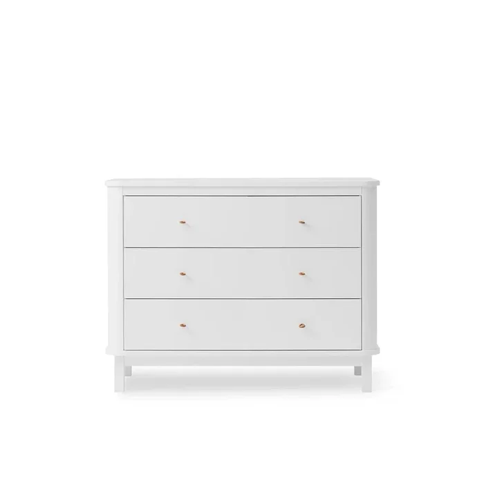 Cassettiera Wood 3 cassetti Bianco Oliver Furniture (Barriera Opzionale)