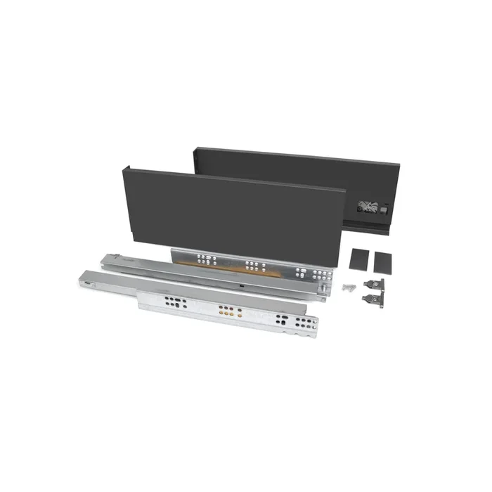 Cassetto Esterno Vertex 40 Kg H131 mm P 450 Grigio Antracite Acciaio Emuca