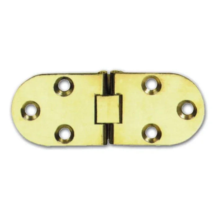 Cerniera per Mobili a Biscotto in Ottone Lucido 80X30 mm con Fermo