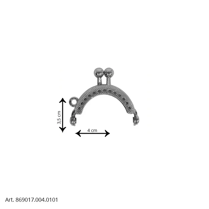 Chiusura Borsa Clik-Clak in metallo per borse misura 3,5 x 4 cm – Argento