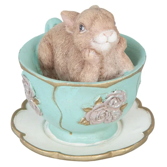 Coniglio Decorativo In Tazza 8X7X7 Cm