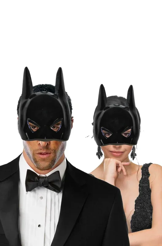 Coppia di maschere uomo e donna pipistrello