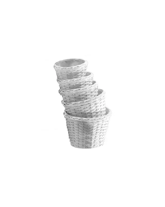 Coprivaso treccia bianco cm 16 h 14