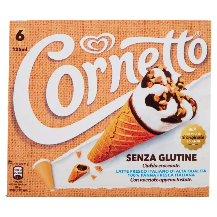 Cornetto classico algida scatola pz. 6 senza glutine g 450