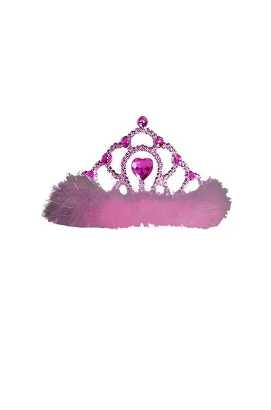Corona principessa a tiara viola con marabou viola e cuore