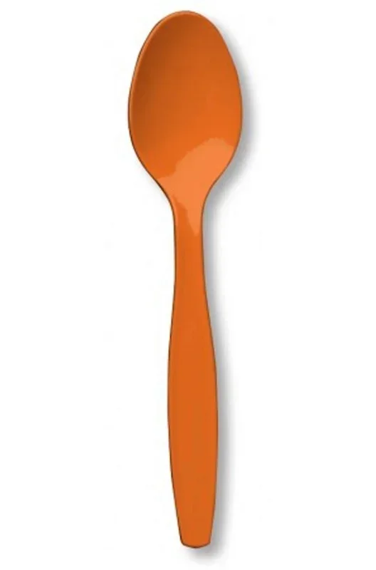 Cucchiai di plastica arancioni 24 pezzi