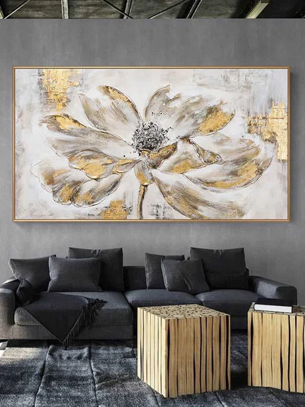 Dipinto Fiore con Lamina d’oro