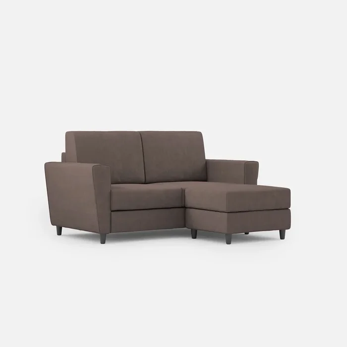 Divano 2 Posti con Pouf 172x145x85 cm Yasel in Tessuto Talpa