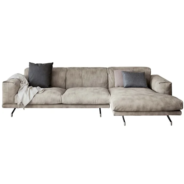 Divano POLDO con chaise longue sfoderabile in tessuto by Dall’Agnese