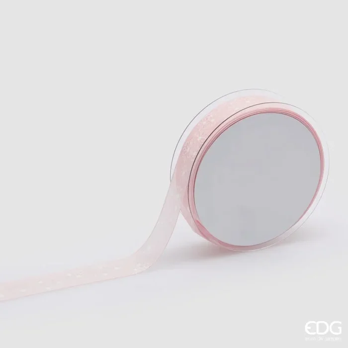 EDG Enzo De Gasperi Nastro Motivo Fiori Mix H 2,5 Cm L 20 Mt Pink