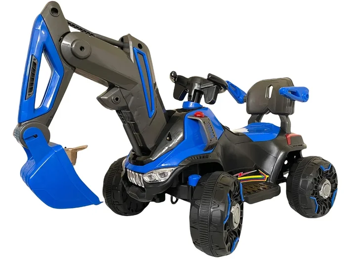 Escavatore Elettrico per Bambini 6V Kidfun Ruspa Force Blu e Nero