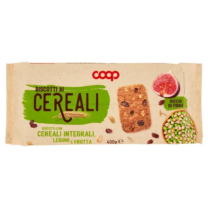Frollini con cereali integrali e legumi e frutta coop sacchetto g. 400