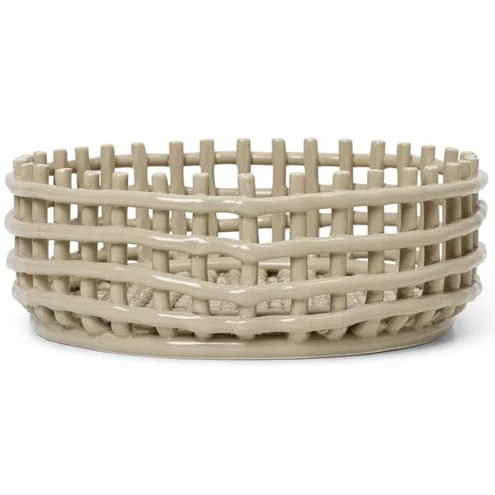 Fruttiera 29 x 10 cm, cashmere, ceramica, rigido LIVING